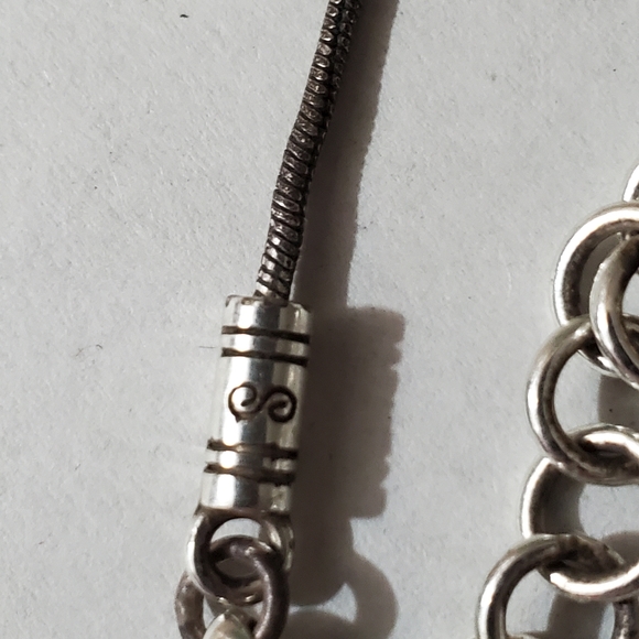 Brighton Mingle Scroll reversible necklace silver snake chain 18" - Picture 7 of 12